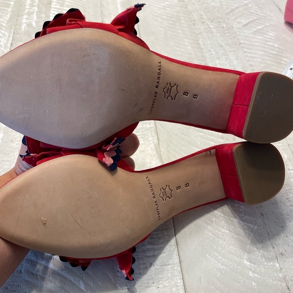 Loeffler Randall Red and Pink Ruffle Sandals - Picture 5 of 5